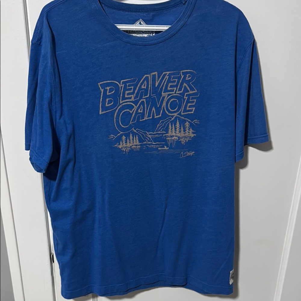 Beaver canoe Blue Graphic T-Shirt